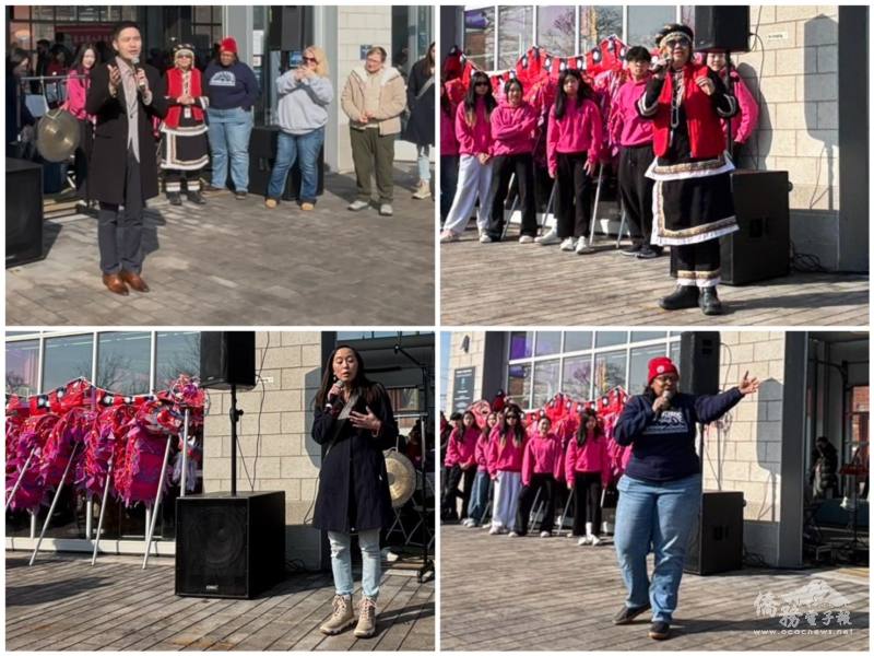 開幕致詞：芝加哥文教中心主任雷棋、密西根人文協會會長楊逸鴻、密西根州參議員張理及密西根河濱保護區管理局營運長Rachel Frierson