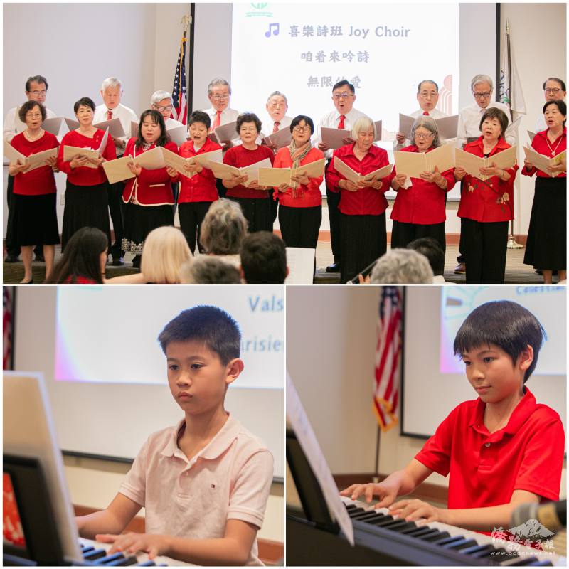 喜樂詩班優美歌聲以及小朋友的琴藝，全場掌聲不斷