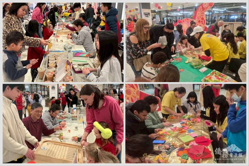 現場設置豐富的主題攤位，包含珍珠奶茶、傳統彈珠台、馬年燈籠製作及畫春聯等