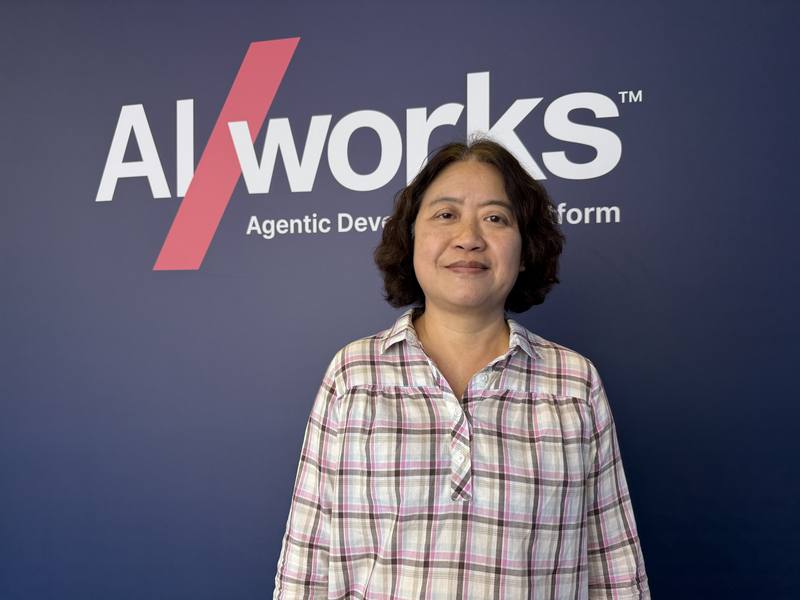 Taiwan AI Center of Excellence vice chair Liu Ching-yi poses for a photo at the 4th AI Impact Summit in India on Saturday. CNA photo Feb. 21, 2026