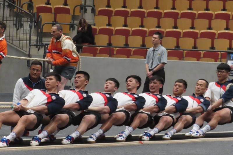 我國男子拔河代表隊參加2024世界室內拔河錦標賽。