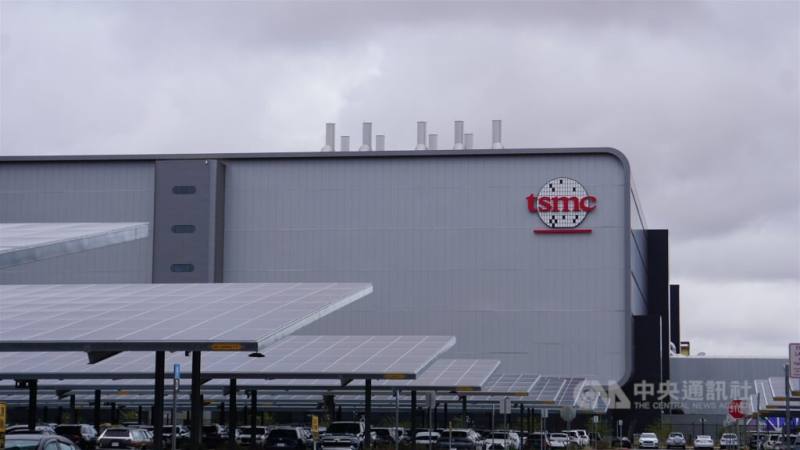 台積電（TSMC）為在美國亞利桑那州鳳凰城市郊的廠區。（中央社檔案照片）