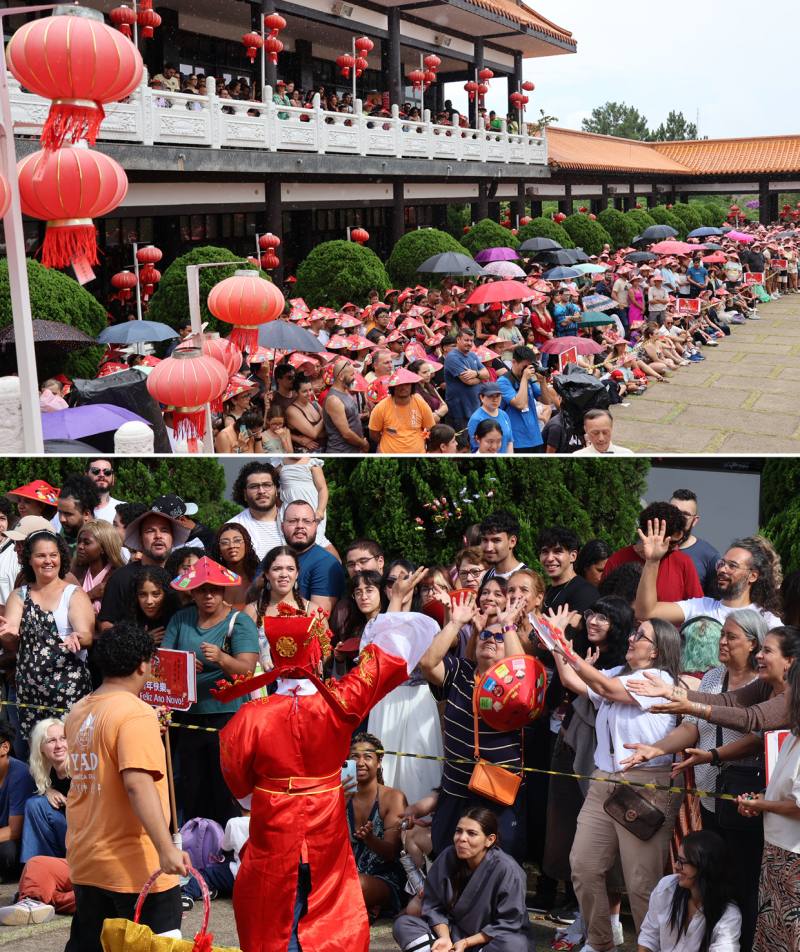 民眾齊聚如來寺迎新春，熱情參與活動，現場洋溢歡樂年味