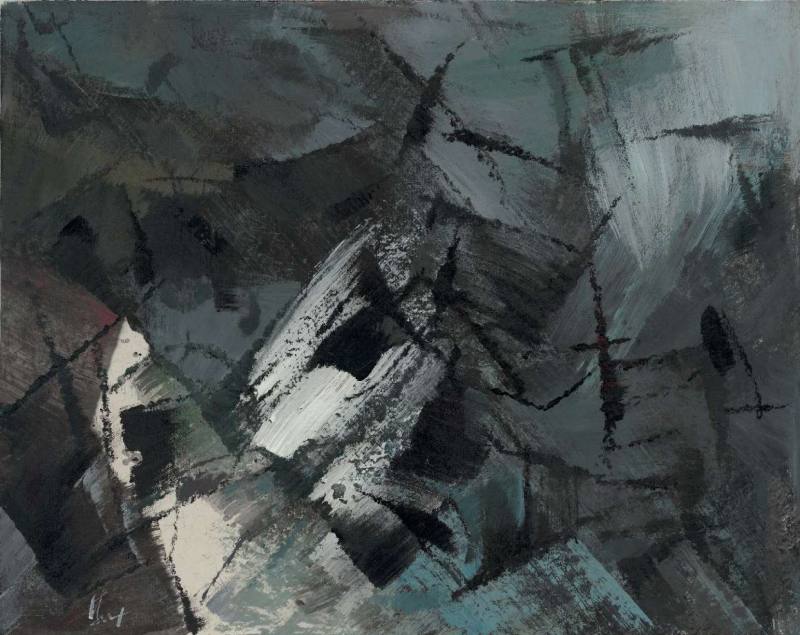 藝術家林學明作品〈濕地系列NO.2022-A-014〉-2022.水墨、複合媒材