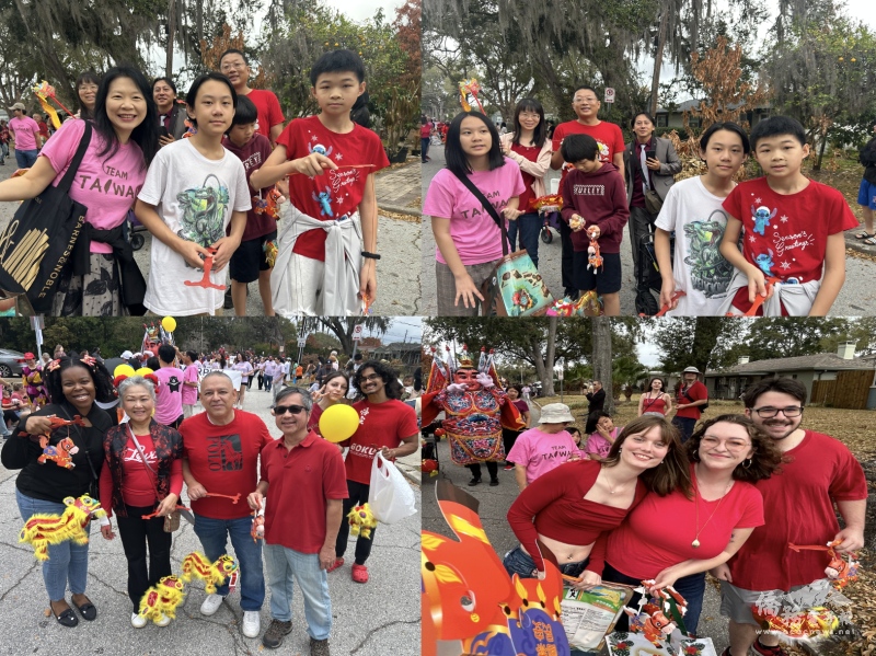 TCML成人中文班學生參加馬年大遊行分送Fortune Cookies和各種新年糖果給居民