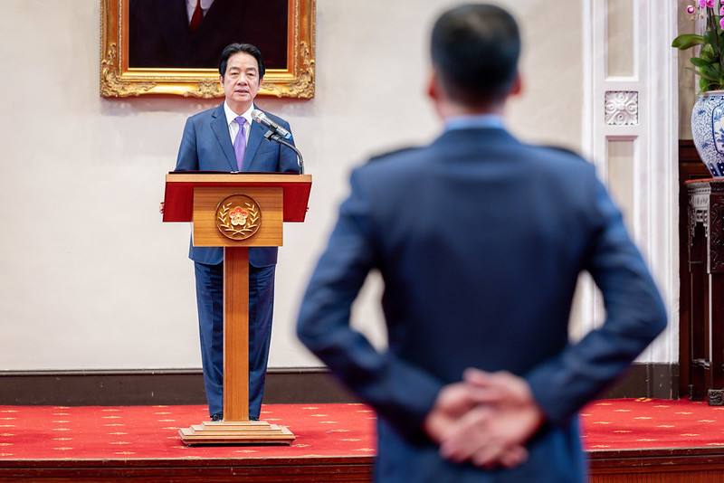 賴清德總統25日上午主持「中華民國115年3月份將官晉任授階典禮」