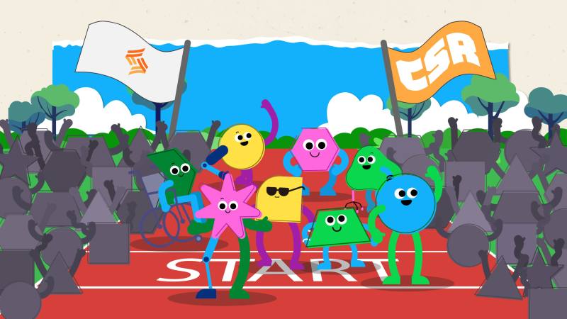 運動部首支適應運動政策宣傳短片以活潑繽紛的風格，營造友善、開放且充滿包容力的氛圍。