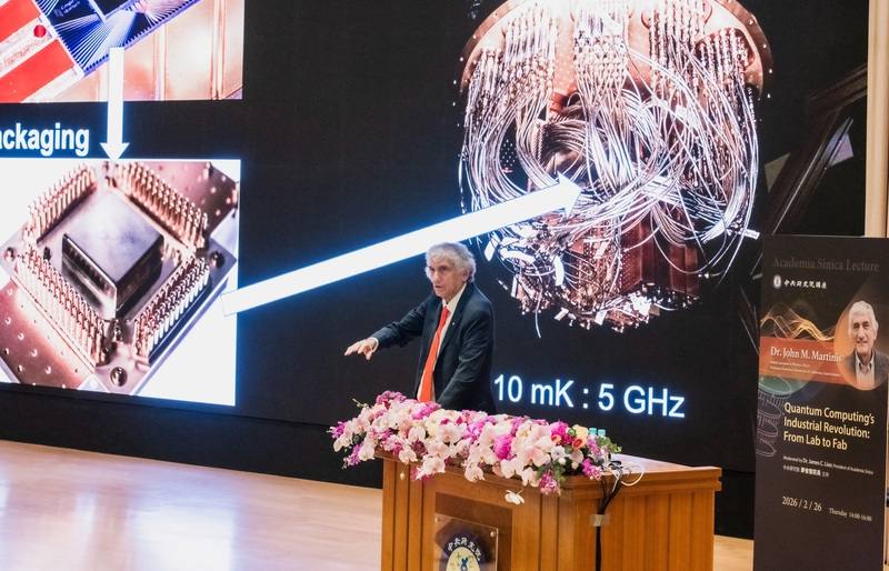 中央研究院講座26日邀請諾貝爾獎得主約翰．馬丁尼斯（John Martinis）（圖）主講「量子運算的產業轉型：從科研邁向產業」，剖析當前量子電腦在工程化與產業化（實際應用）過程中面臨的關鍵挑戰。（中研院提供）