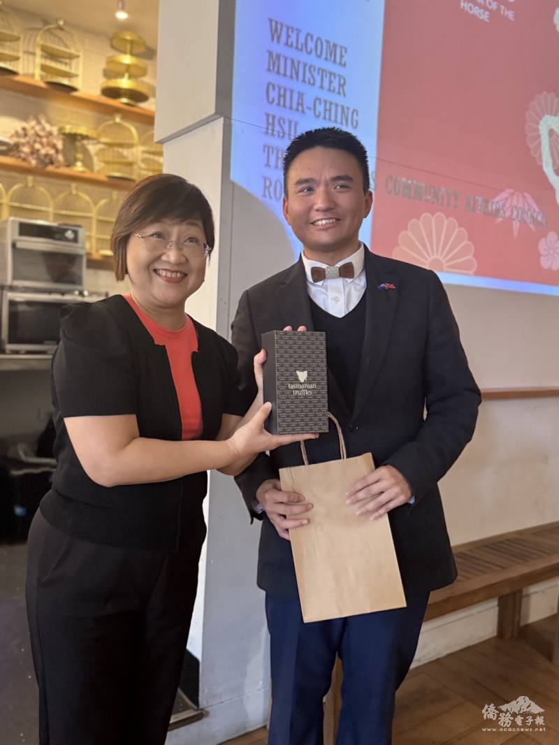 塔斯馬尼亞台灣同鄉會廖建程候任會長熱情歡迎徐佳青委員長訪塔