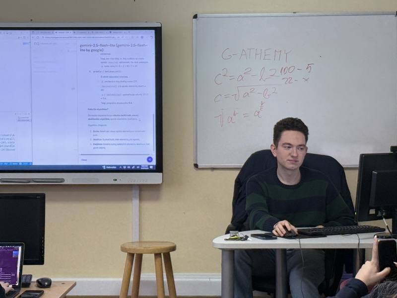 維爾紐斯Saulės高中的IT老師米卡斯，在課堂上利用立陶宛科技集團Tesonet免費提供學校使用的大型語言模型的AI平台nexos.ai，引導學生如何下指令、選擇合適的語言模型，將AI作為學習輔助工具。