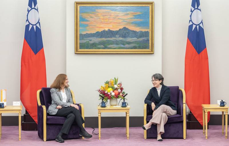 蕭美琴副總統6日下午接見德國馬歇爾基金會「台美歐政策計畫」訪問團