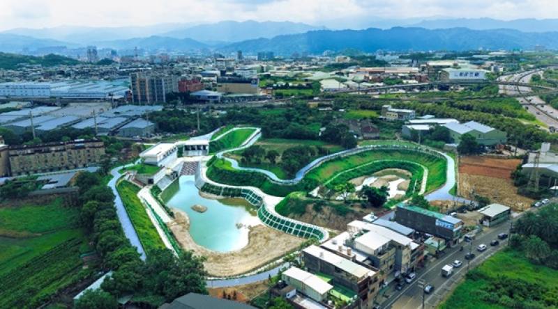 八德區大仁滯洪池俯瞰圖