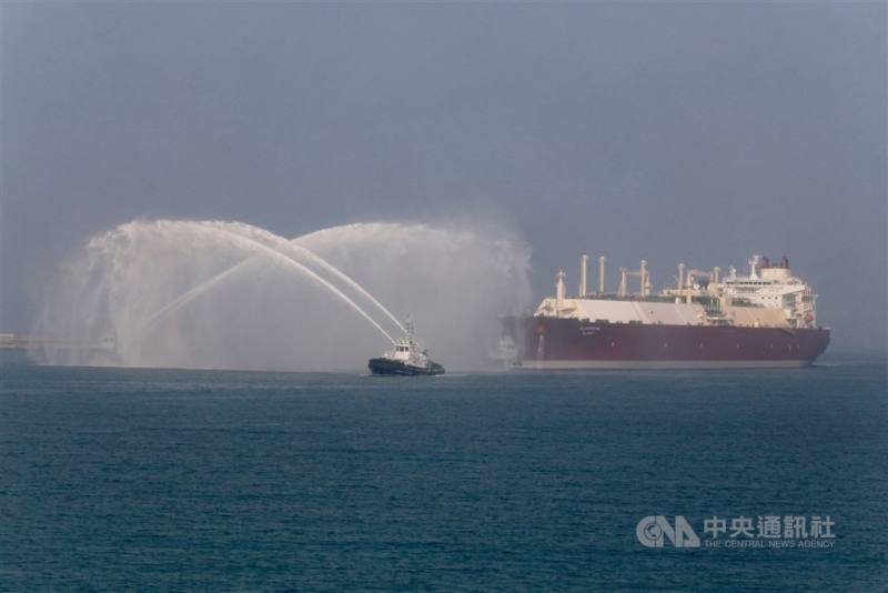 圖為中油液化天然氣（LNG）供應商租用船。（中央社檔案照片）