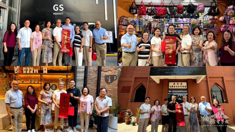 李岳融致贈總統府的春聯及馬年紀念金幣，同時發送象徵「步步高升」的發糕與寓意「大吉大利」的橘子，並分送僑務委員會精心製作的馬年燈籠