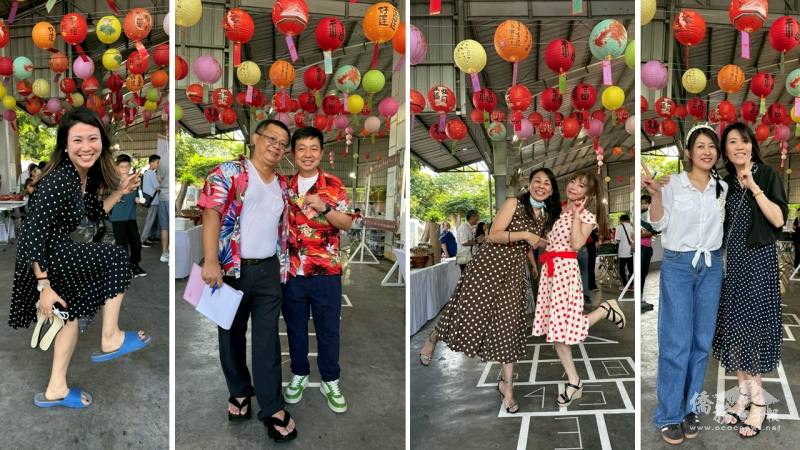 出席嘉賓身穿復古風服裝參與活動，增添臺灣夜市主題氛圍