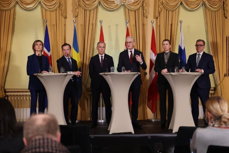 北歐5國與加拿大總理15日在挪威首都奧斯陸舉行迷你高峰會，討論北極區域安全與格陵蘭等議題。（挪威總理辦公室提供）