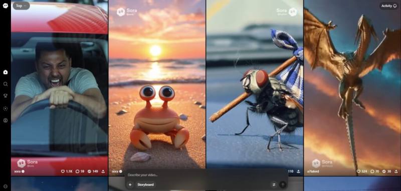 OpenAI表示，將停止提供影片生成工具Sora。（圖取自Sora網頁sora.chatgpt.com）
