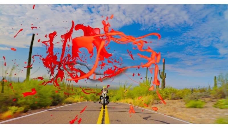 新媒體藝術家鄭淑麗紐約展出「愛人，愛」，作品「流血縫合」。（勒斯里．羅曼美術館提供，Leslie-Lohman Museum of Art）