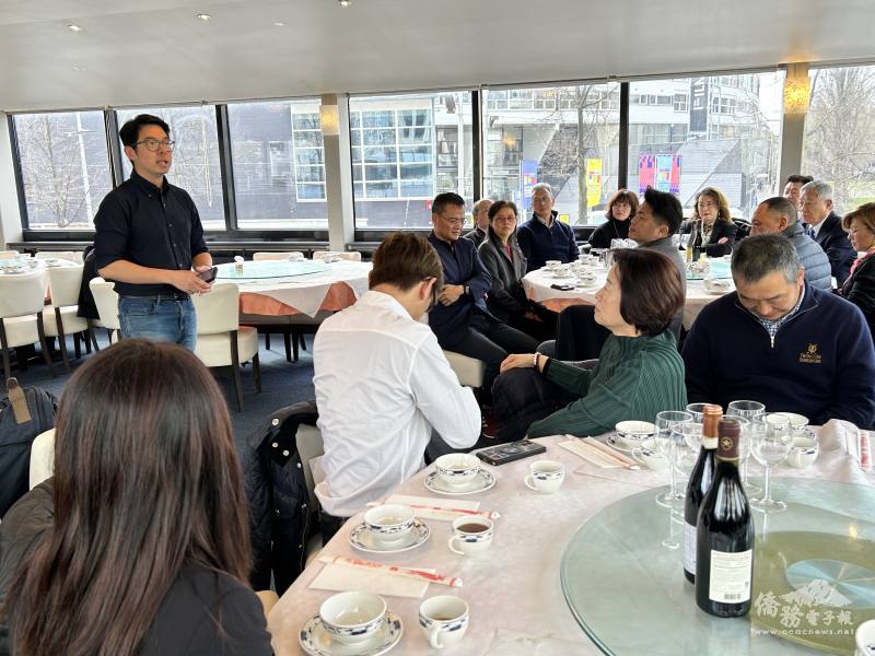 餐會邀請臺商會會長陳柏言以「臺灣晶片 × 荷蘭光機」為題進行知性講座，深入淺出解析臺荷在全球半導體供應鏈中的互補合作與戰略意義