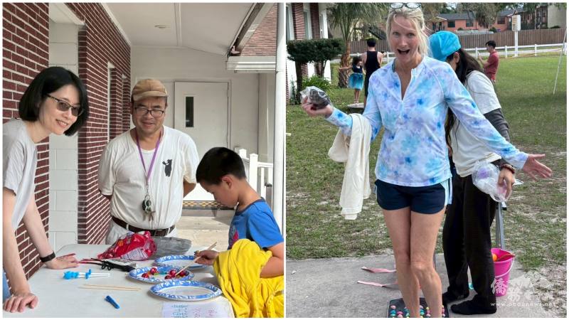 筷子夾糖果具有一定難度，當地家長忍不住也下場體驗遊戲