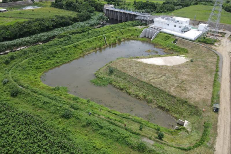 台南市府近年推動在低漥地區增設滯洪池，助降淹水風險，目前全市轄管滯洪池數量已達26座。圖為柳營區八老爺滯洪池。