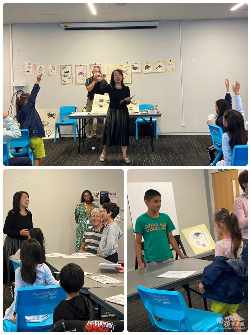 上：有獎徵答時，大家踴躍舉手
左：學員分享今日學習的感受（右：副校長曾昭如）
右：學員欣賞自己得到的作品