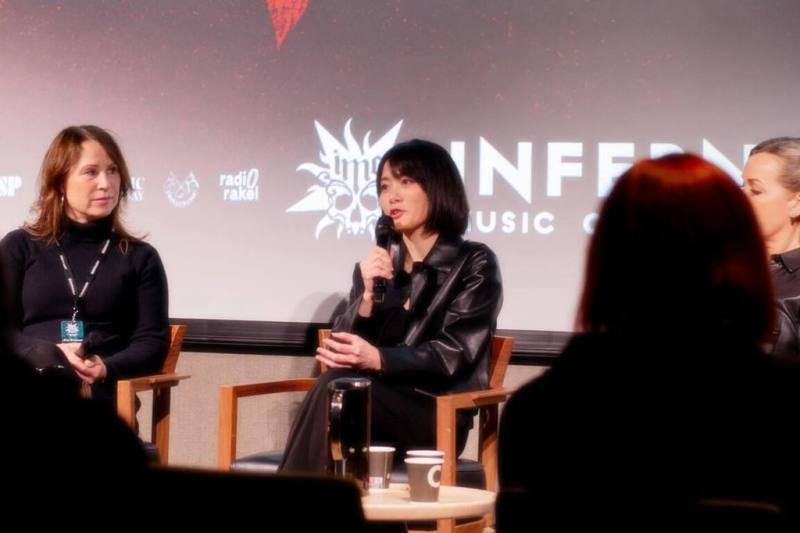 大港開唱共同創辦人葉湘怡（中）受邀前往挪威奧斯陸，參與全球最大金屬音樂產業論壇英費諾音樂會議，向各國業界人士分享台灣音樂祭發展經驗。