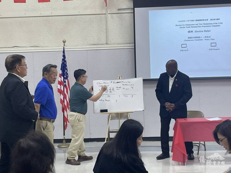 現場選舉115年休士頓雙十國慶籌備會正副主委並唱票