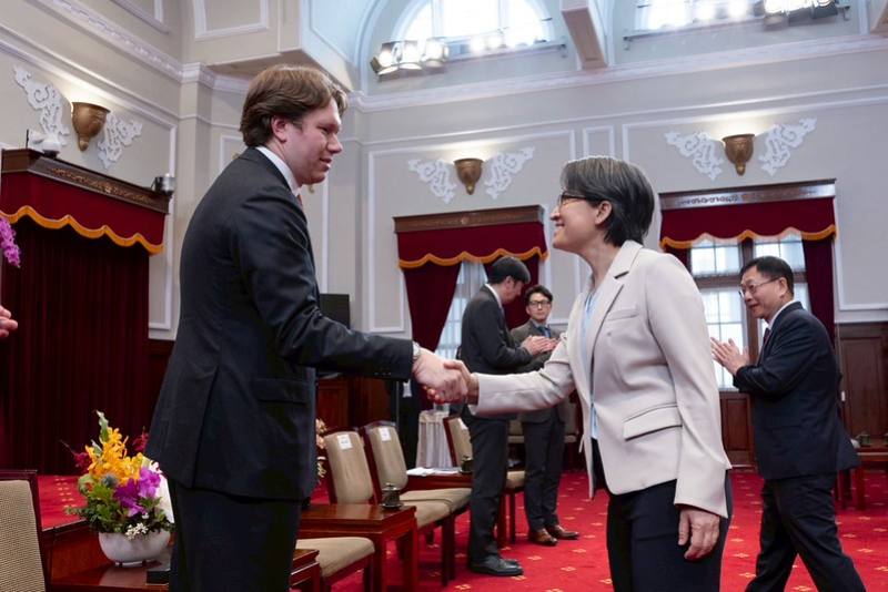 蕭美琴副總統15日上午接見美國智庫「外交關係協會」（Council on Foreign Relations, CFR）訪問團