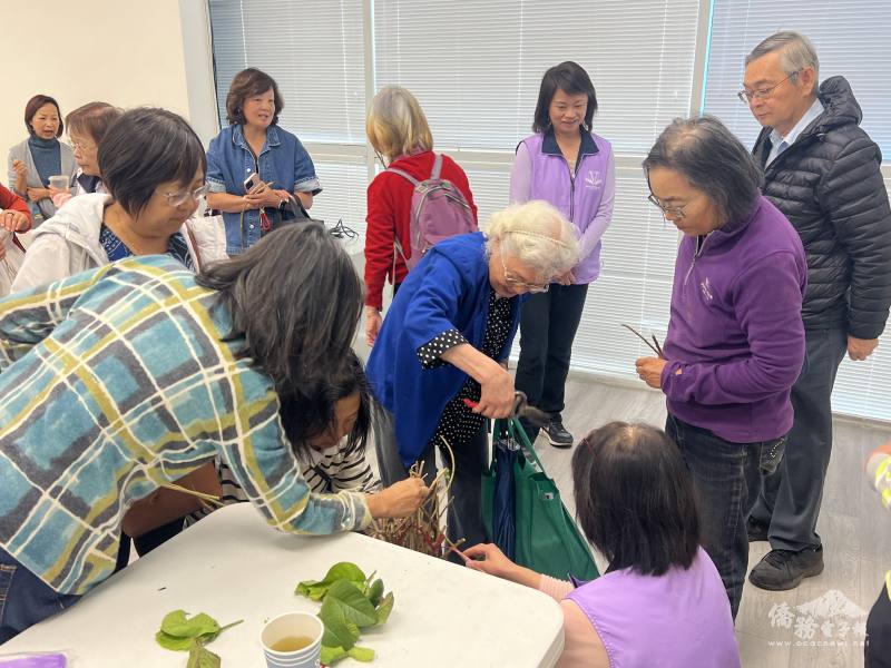 許承恩準備果樹枝條贈予與参加人員