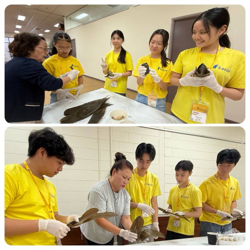 學員學習包粽技巧