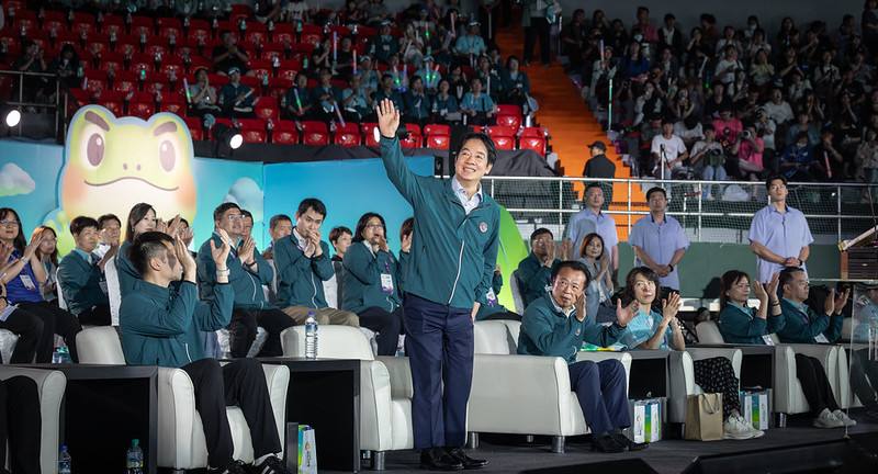 賴清德總統18日晚間前往嘉義出席「115年全國中等學校運動會開幕典禮」