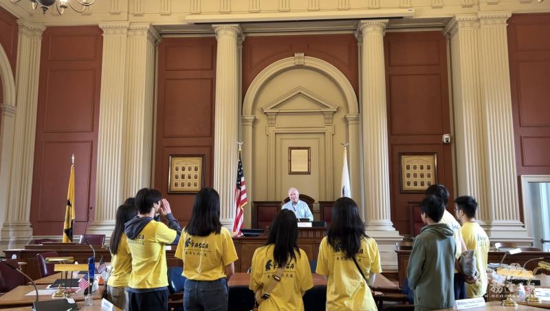 Boston FASCA members visited the Newton city council chamber
