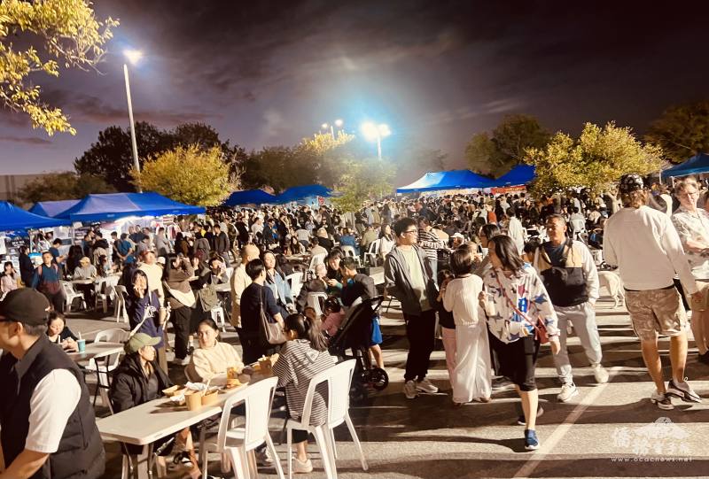 「2026臺灣Yes」18日晚舉辦臺灣夜市，吸引眾多人潮