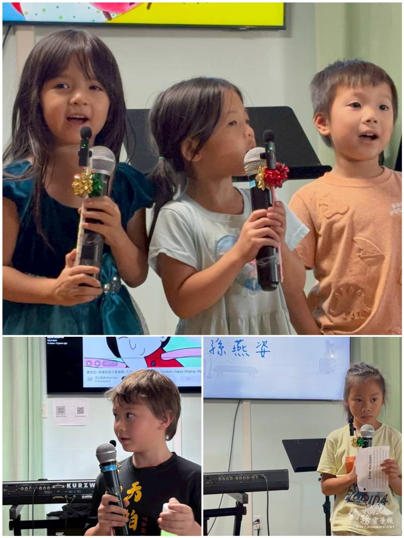 學生唱起臺灣流行兒歌與臺灣同步