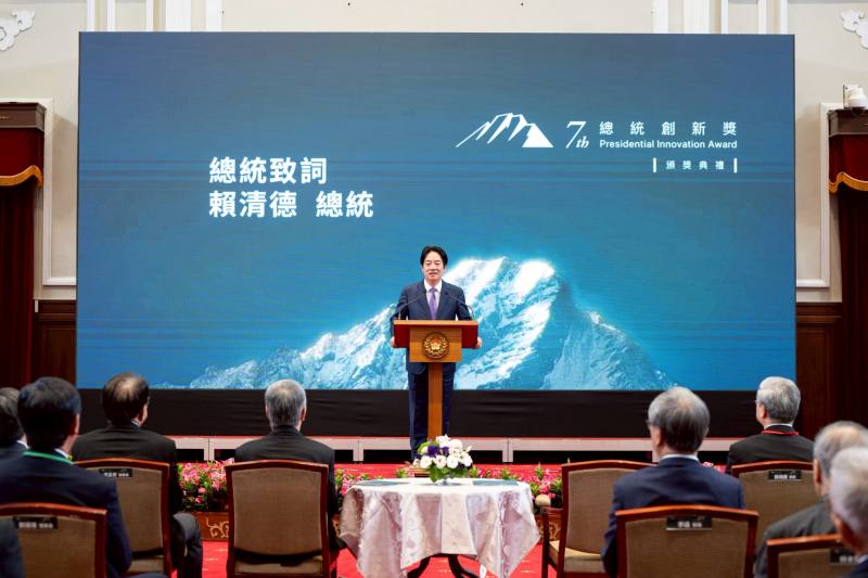 賴清德總統28日上午出席「總統創新獎頒獎典禮」