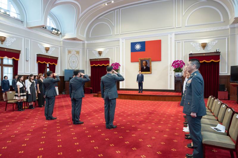 賴清德總統29日上午主持「中華民國115年5月份將官晉任授階典禮」