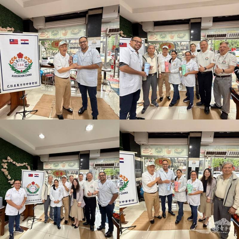 理事長朱榮卿贈送保溫杯，感謝醫護人員協助