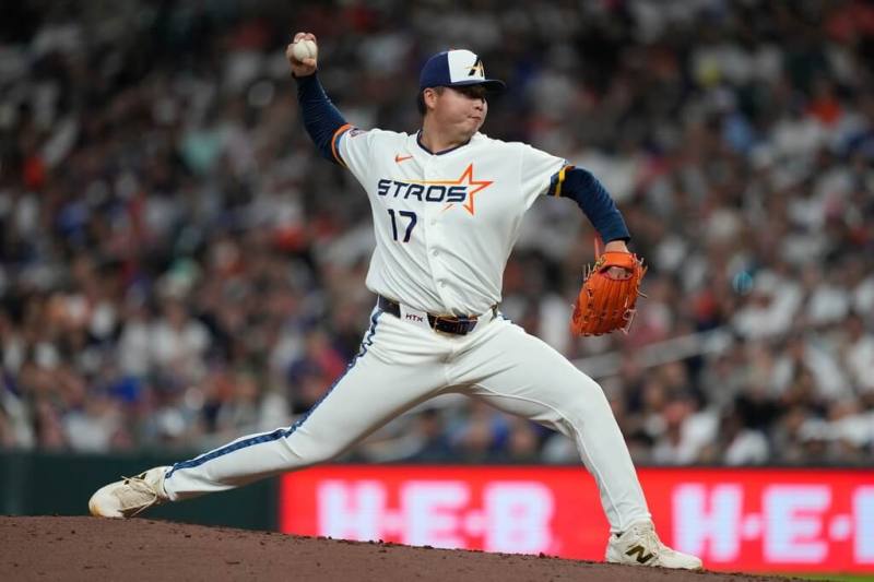 MLB休士頓太空人隊投手鄧愷威5日對洛杉磯道奇隊登板。
