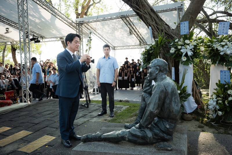 賴清德總統8日下午前往臺南出席「八田與一技師逝世84週年追思紀念會」