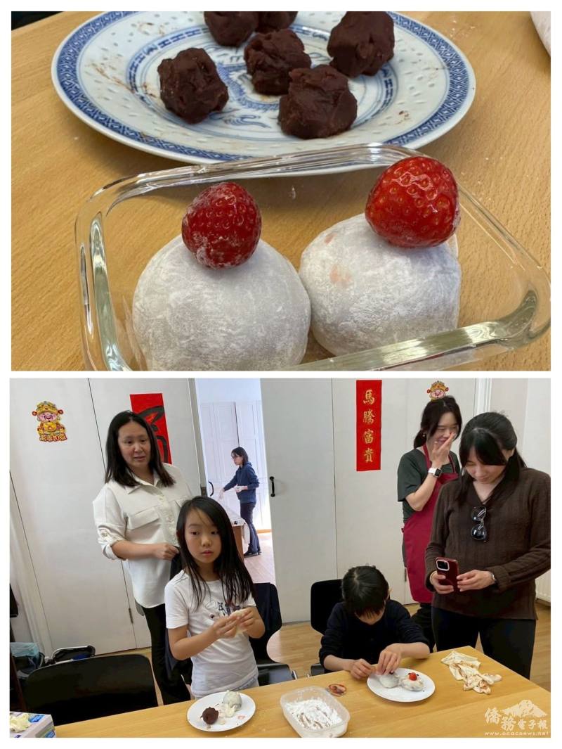 體驗手作大福草莓，孩子們樂開懷