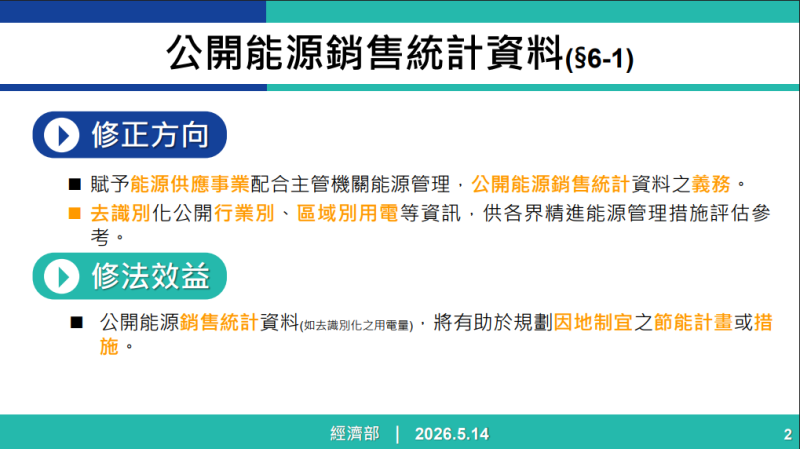 公開能源銷售統計資料