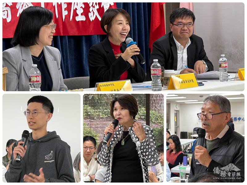 上圖由左至右分別為林美呈處長、副委員長李姸慧、主任王偉讚現場就各種等議題交換意見，互動熱絡