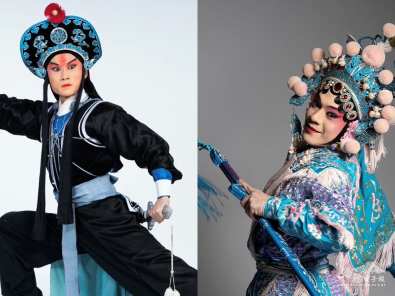 武生朱柏澄表演林冲夜奔與男武旦楊瑞宇表演扈三娘