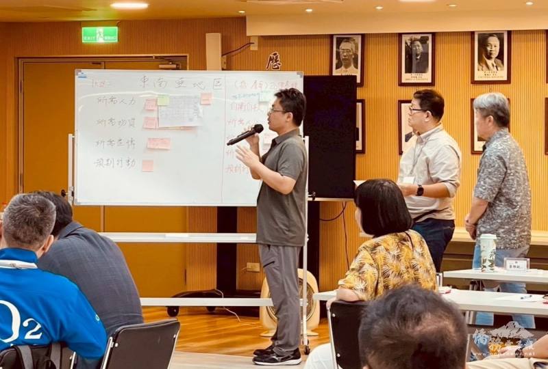 學員進行「僑社防衛韌性與建構實務演練」課程
