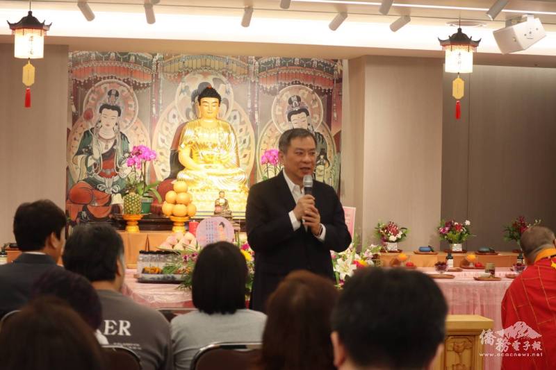丘高偉致詞勉勵佛光山寺攜手僑界推動民間外交