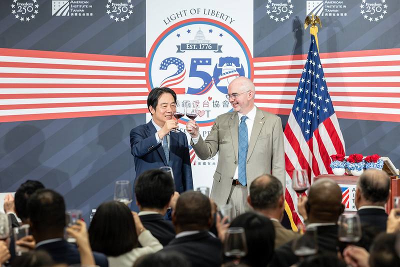 賴清德總統27日晚間出席「慶祝美國建國250周年」活動
