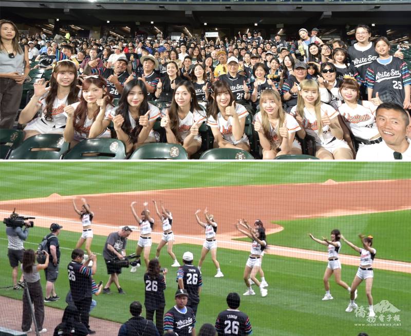 Uni-Girls啦啦隊熱舞開場，與僑胞互動合影
