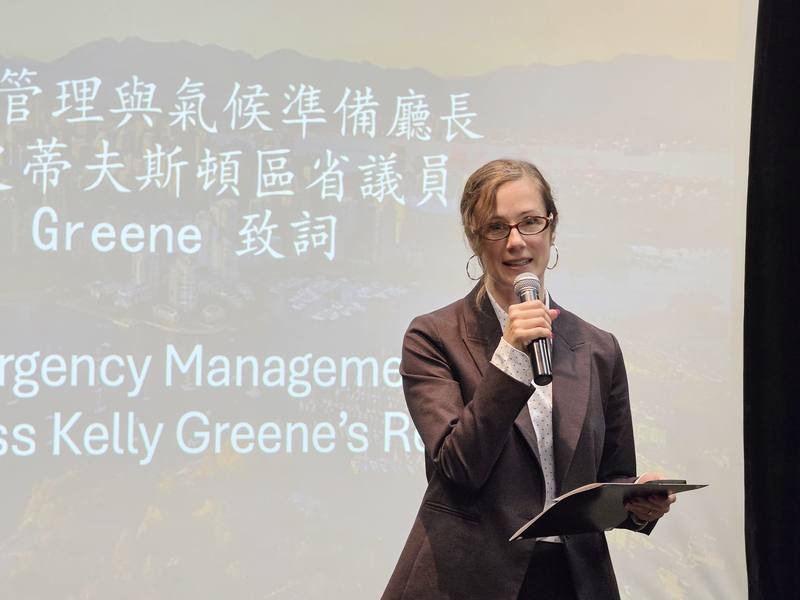 卑詩省緊急事務管理及氣候應對廳長葛凱莉（Kelly Greene）喜見大溫哥華急難救助協會成立，認為台灣在因應天災的經驗非常豐富，未來若有需要，可以更好地協助卑詩省緊急救助工作。