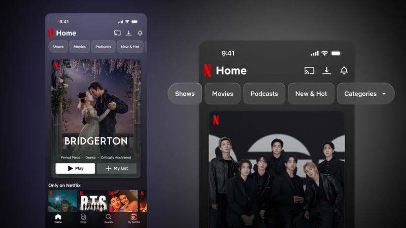 Netflix 10日舉辦亞太區產品發表會，宣布推出行動裝置重大更新，有別於傳統橫向瀏覽為主的操作方式，新的行動裝置版導入專為手機設計的「片段」功能，以直式影片牆打造沉浸式視覺探索體驗。（Netflix提供）